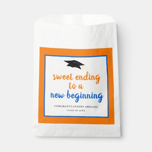 オレンジブルー新しい卒業の好意バッグ フェイバーバッグ (正面)