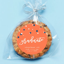 オレンジブルー紙吹雪大学院卒業 ラウンドシール