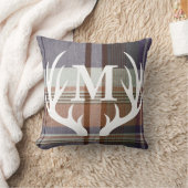 オレンジブルー素朴プライド白い鹿の角 クッション (ブランケット)