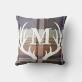 オレンジブルー素朴プライド白い鹿の角 クッション (裏面)