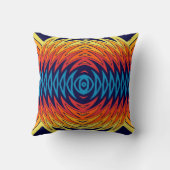 オレンジブルー風車抽象デザイン クッション (裏面)