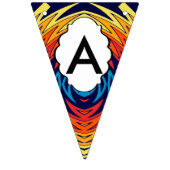 オレンジブルー風車抽象デザイン バンティングフラッグ (第3の旗)