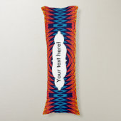 オレンジブルー風車抽象デザイン ボディピロー (正面縦)