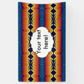 オレンジブルー風車抽象デザイン 横断幕 (縦)