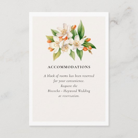 オレンジブロッサムとジャスミン結婚ズ エンクロージャーカード (正面)