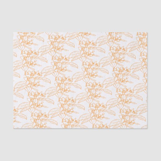 オレンジブロッサムスケッチアーパターン（の模様が）あるト 薄葉紙 (正面)