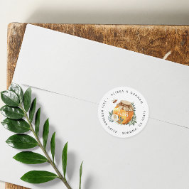 オレンジブロッサムハニービーカップル差出人住所 ラウンドシール