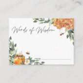 オレンジブロッサムハニービーシャワーアドバイスカード エンクロージャーカード (正面)