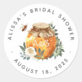 オレンジブロッサムハニービーブライダルシャワー ラウンドシール (正面)