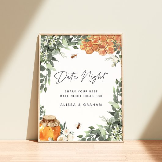 オレンジブロッサムビーブライダルシャワーデイトジャールサイン ポスター