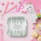 オレンジブロッサムフローラブライダルシャワー ペーパープレート (パーティー)