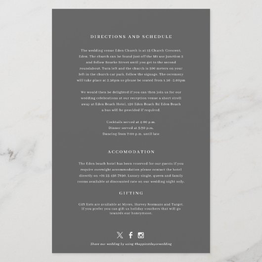 オレンジブロッサム結婚のゲスト情報 (裏面)