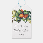オレンジブロッサム結婚のサンキューメッセージカード ギフトタグ (正面)