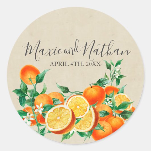 オレンジブロッサム結婚ズ ラウンドシール (正面)
