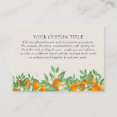 オレンジブロッサム結婚ズDIYカスタム エンクロージャーカード (正面)