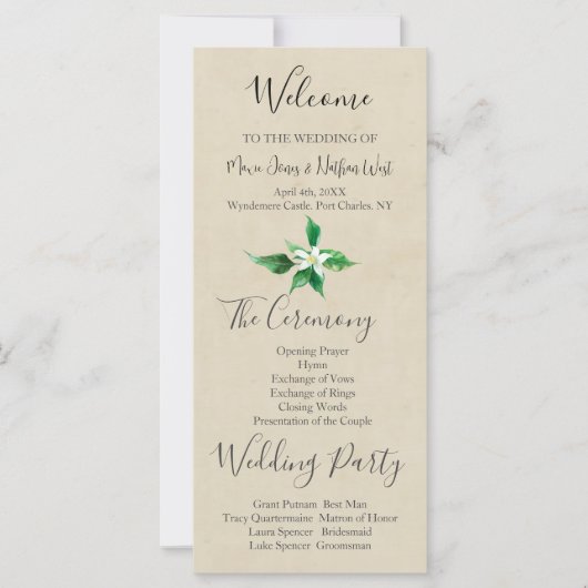 オレンジブロッサム結婚式 プログラム (正面)