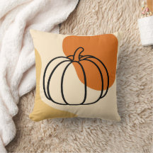 オレンジブロッブと抽象芸術形の秋のカボチャ