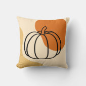 オレンジブロッブと抽象芸術形の秋のカボチャ クッション (正面)