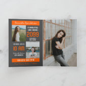 オレンジブロモダンック5写真卒業 招待状 (内部)