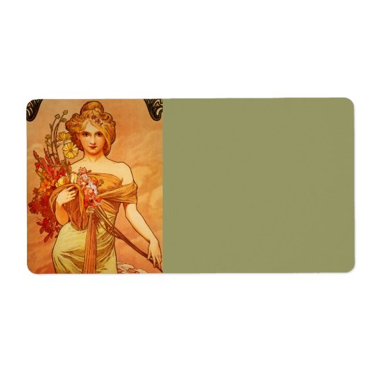 オレンジブーケの女性 ラベル (正面)