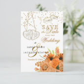 オレンジブーケフローラ花の日付を保存 セーブザデート (スタンド正面)