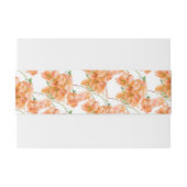 オレンジブーゲンビリアフローラ水色パターン（の模様が）ある 招待状ベリーバンド (裏面例)