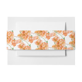 オレンジブーゲンビリアフローラ水色パターン（の模様が）ある 招待状ベリーバンド