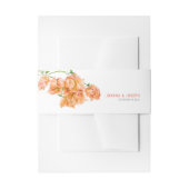 オレンジブーゲンビリア植物水彩カスタム 招待状ベリーバンド (正面例)