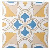 オレンジブ地中海のルーピンクの幾何学模様とアンダルース タイル (正面)