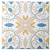 オレンジブ地中海のルーピンクの幾何学模様とアンダルース タイル (正面)