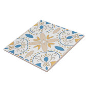 オレンジブ地中海のルーピンクの幾何学模様とアンダルース タイル (側面)