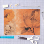 オレンジプオーニー2デカップコラージュデザイン 薄葉紙 (クラフト)