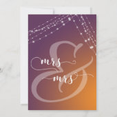 オレンジプグラデーションラム&ライツブリ結婚ーズズ 招待状 (裏面)