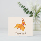 オレンジプテロダクティル恐竜ありがとう ポストカード (スタンド正面)