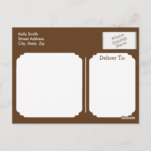 オレンジプテロダクティル恐竜ありがとう ポストカード (裏面)