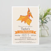 オレンジプテロダクティル恐竜キッドの誕生日パーティー 招待状 (スタンド正面)