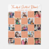 オレンジプライドパーソナライズされたファミリー13フォトコラージュ フリースブランケット (正面)