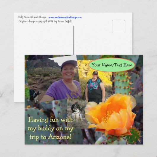 オレンジプリックリーナシカボスフラワーアリゾナ休暇 ポストカード (正面/裏面)