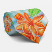 オレンジプルメリア ネクタイ (ロール)