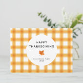オレンジプレイドシンプルハッピーサンクスギビング秋 シーズンカード (スタンド正面)