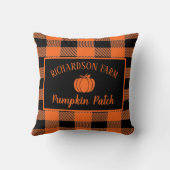 オレンジプレイドファミリーパンプキンパッチハロウィーン秋 クッション (裏面)
