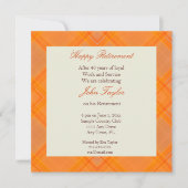 オレンジプレイドリタイアメントパーティの招待状 招待状 (正面)