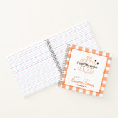 オレンジプレイドリトルカボチャ赤ちゃんシャワーゲストブック ノートブック (内部)