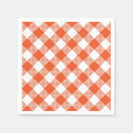 オレンジプレイド秋カントリーパターン スタンダードカクテルナプキン
