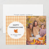 オレンジプレイド | Happy Thanksgiving秋の写真 シーズンカード (正面/裏面)