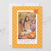 オレンジプレイド | Happy Thanksgiving秋の写真 シーズンカード (正面)