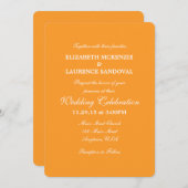 オレンジプレーンシンプル結婚式招待状 招待状 (正面/裏面)