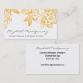 オレンジプロフェッショナルマッサージヨガビジネスカード 予約カード (正面/裏面)