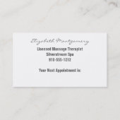 オレンジプロフェッショナルマッサージヨガビジネスカード 予約カード (裏面)