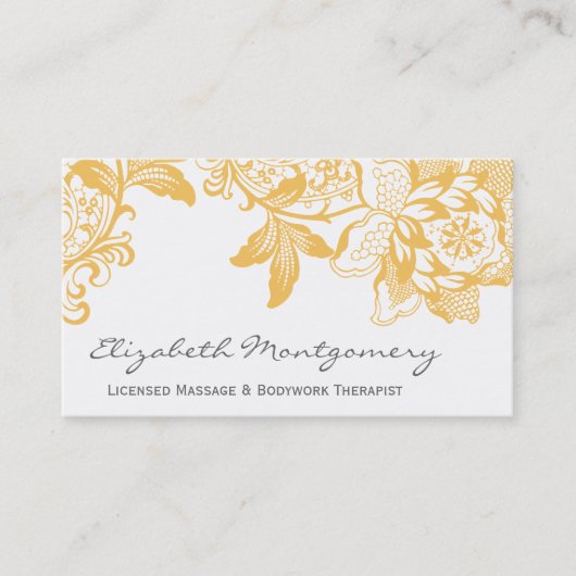 オレンジプロフェッショナルマッサージヨガビジネスカード 予約カード (正面)